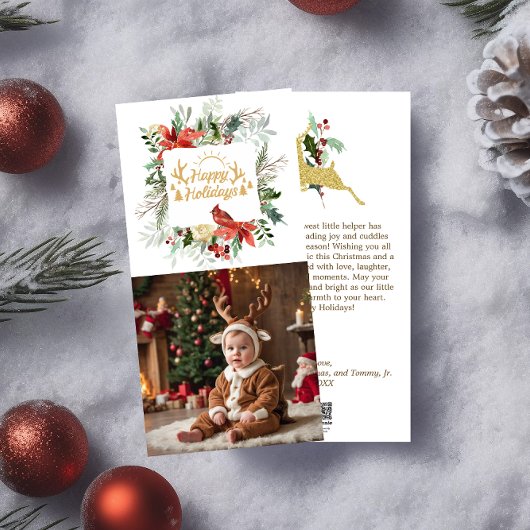 Happy Holiday Baby Foto Weihnachtsgrüße Feiertagskarte
