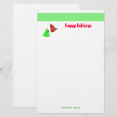 Happy Holiday Bells Briefpapier (Vorne/Hinten)