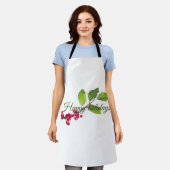 Happy Holiday Beries und Blätter Schürze (Getragen)