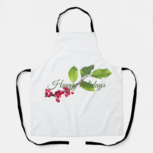 Happy Holiday Beries und Blätter Schürze (Vorderseite)