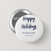 Happy Holiday Blau Grün Weihnachten stilvoll moder Button (Vorne & Hinten)