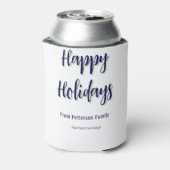 Happy Holiday Blau Grün Weihnachten stilvoll moder Dosenkühler (Kanne Rückseite)