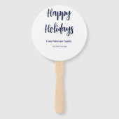 Happy Holiday Blau Grün Weihnachten stilvoll moder Fächer (Rückseite)