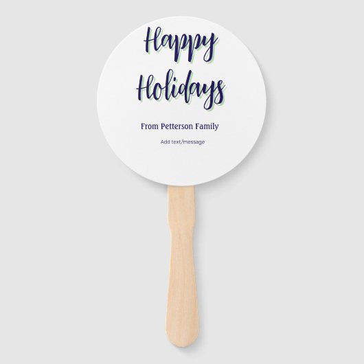 Happy Holiday Blau Grün Weihnachten stilvoll moder Fächer (Vorderseite)