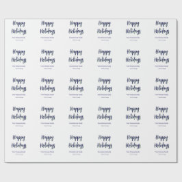 Happy Holiday Blau Grün Weihnachten stilvoll moder Geschenkpapier