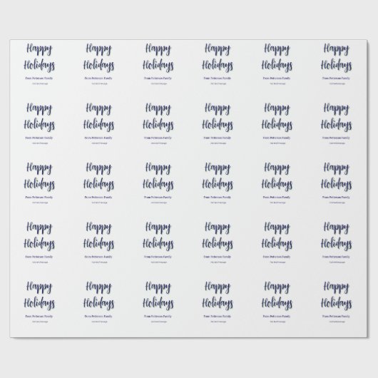 Happy Holiday Blau Grün Weihnachten stilvoll moder Geschenkpapier (Flach)