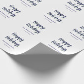 Happy Holiday Blau Grün Weihnachten stilvoll moder Geschenkpapier (Ecke)