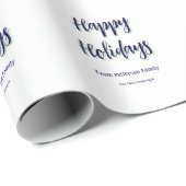 Happy Holiday Blau Grün Weihnachten stilvoll moder Geschenkpapier (Rolleneckpunkt)