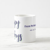 Happy Holiday Blau Grün Weihnachten stilvoll moder Kaffeetasse (Mittel)