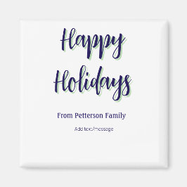 Happy Holiday Blau Grün Weihnachten stilvoll moder Magnet