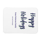 Happy Holiday Blau Grün Weihnachten stilvoll moder Magnet (Horizontal)