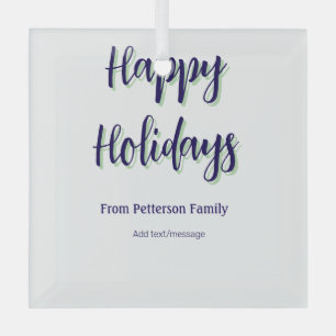Happy Holiday Blau Grün Weihnachten stilvoll moder Ornament Aus Glas