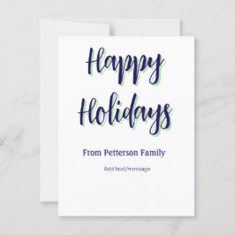 Happy Holiday Blau Grün Weihnachten stilvoll moder Postkarte