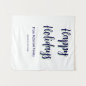 Happy Holiday Blau Grün Weihnachten stilvoll moder Wandteppich (Vorderseite (Horizontal))