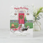 Happy Holiday Border Collie Door Bike (Stehend Vorderseite)