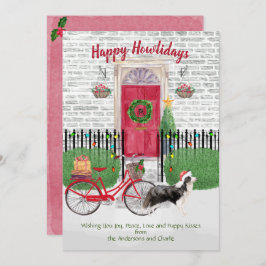 Happy Holiday Border Collie Door Bike