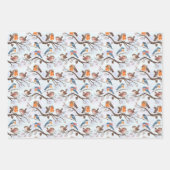 Happy holiday, Christmas candles and birds  Geschenkpapier Set (Vorderseite 2)