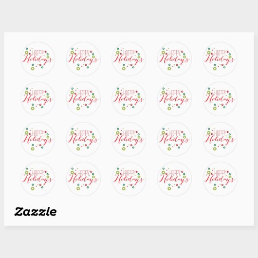 Happy Holiday Circle Sticker (Blatt)