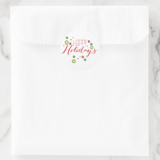 Happy Holiday Circle Sticker (Tasche)