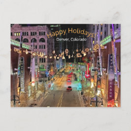 Happy Holiday, das festliche Stadtzentrum Denver C Postkarte