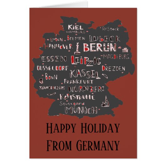 Happy Holiday, deutsche Städte, Text hinzufügen (Vorne)