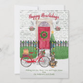 Happy Holiday Doberman Bicycle Red Door (Vorderseite)