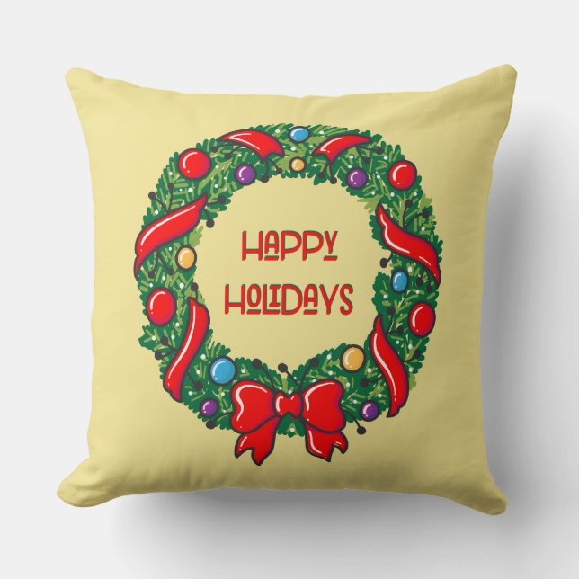 Happy Holiday Festive Whimsical Reef Stilvoll Kissen (Vorderseite)