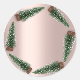 Happy Holiday Frohe Weihnachtsbaum Geschenk Grüne  Runder Aufkleber