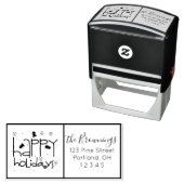 Happy Holiday Gerahmt Custom Holiday Adresse Permastempel (Beispiel)