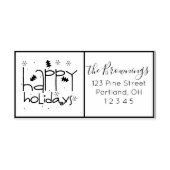 Happy Holiday Gerahmt Custom Holiday Adresse Permastempel (Design)