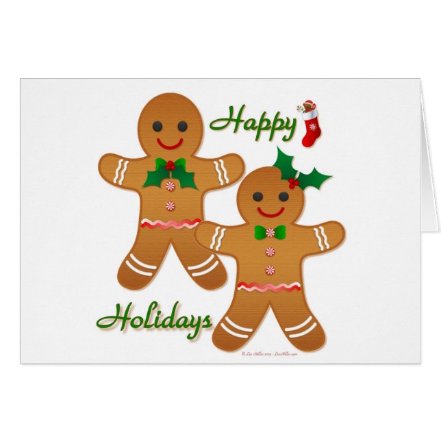 Happy Holiday Gingerbread Man Boy Girl (Vorderseite (Horizontal))