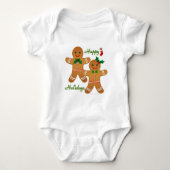 Happy Holiday Gingerbread Man Boy Girl Baby Strampler (Vorderseite)