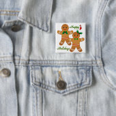 Happy Holiday Gingerbread Man Boy Girl Button (Beispiel)