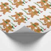 Happy Holiday Gingerbread Man Boy Girl Geschenkpapier (Ecke)