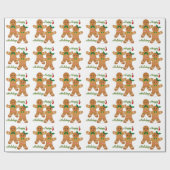 Happy Holiday Gingerbread Man Boy Girl Geschenkpapier (Flach)