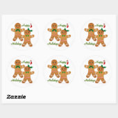 Happy Holiday Gingerbread Man Boy Girl Runder Aufkleber (Blatt)
