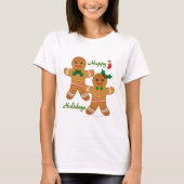 Happy Holiday Gingerbread Man Boy Girl T-Shirt (Vorderseite)