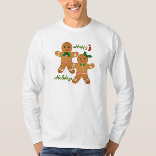 Happy Holiday Gingerbread Man Boy Girl T-Shirt (Vorderseite)