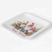 Happy Holiday Gnomes in Snowflakes Pappteller (Gewinkelt)