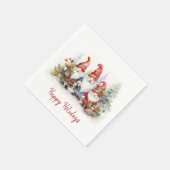 Happy Holiday Gnomes in Snowflakes Serviette (Ecke)