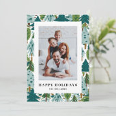 Happy Holiday Grußkarte mit Tree (Stehend Vorderseite)