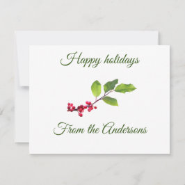 Happy Holiday Heilige Beeren Zweigstelle Karte