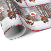 Happy Holiday Hühner in Schneeflocken Geschenkpapier (Rolleneckpunkt)