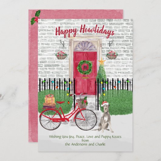 Happy Holiday Irish Wolfhound Bicycle Red Door (Vorne/Hinten)