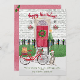 Happy Holiday Irish Wolfhound Bicycle Red Door