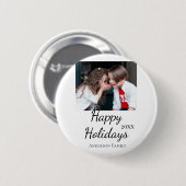 Happy Holiday Kinder Foto Moderne Geschenke Text Button (Vorne & Hinten)