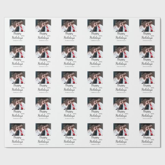 Happy Holiday Kinder Foto Moderne Geschenke Text Geschenkpapier (Flach)