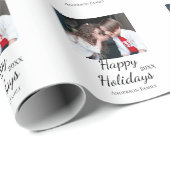 Happy Holiday Kinder Foto Moderne Geschenke Text Geschenkpapier (Rolleneckpunkt)