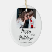 Happy Holiday Kinder Foto Moderne Geschenke Text Keramik Ornament (Rechts)