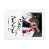 Happy Holiday Kinder Foto Moderne Geschenke Text Magnet (Horizontal)